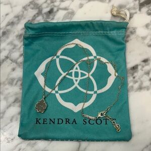 Kendra Scott Natural Druzy Stone Gold Pendant Necklace